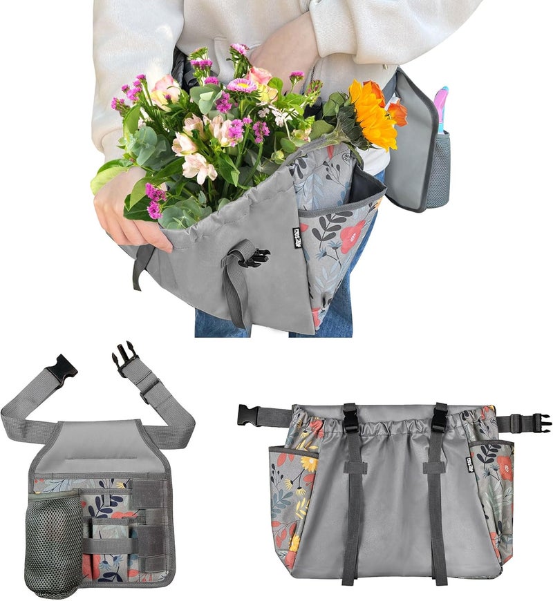 MDSTOP Gardening Apron Tool Belt Set, Garden Apron with Pockets for Women & Men, Garden Tool Organizer Belt, Harvest Apron for Gardeners Pick Fruit Weeding - Image 1